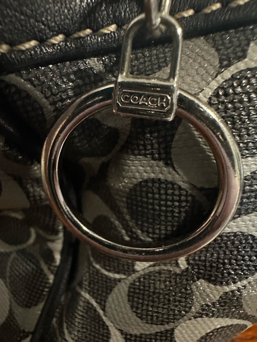 Coach Rehab Signature Monogram Satchel in Black and Gray - Picture 11 of 16